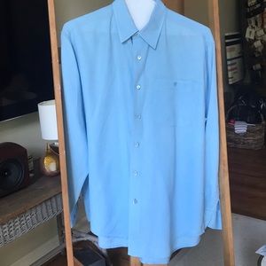Indigo Palms linen button down